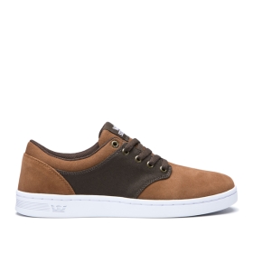 Tenis Bajos Supra CHINO COURT Hombre Marrones/Blancas (MX-92909)